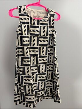 MAHI GOLD Navy & white Geometric A-Line Dress